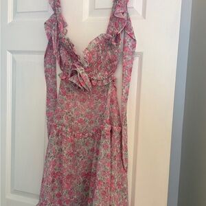 For Love & Lemons Pink Floral Mini Dress